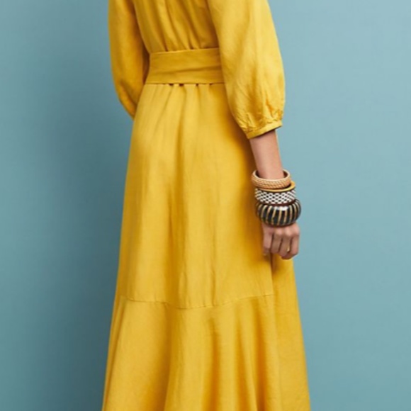 Anthropologie Gold Artemis Midi Dress - Picture 3 of 6